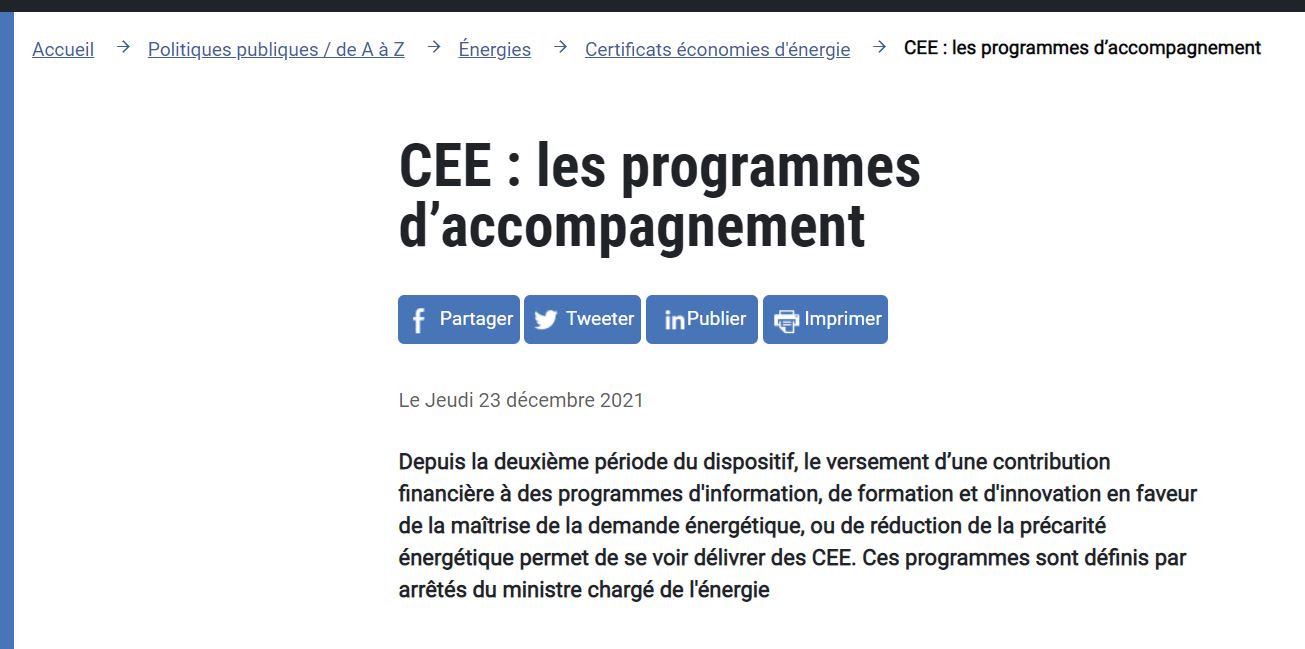 Programmes d'accompagnement